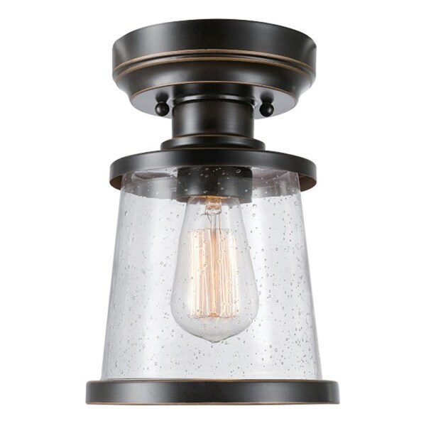 Globe Electric Charlie 9.6 in. H X 6.7 in. W X 6.7 in. L Oil Rubbed Bronze Ceiling Light 44301 - main